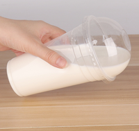 Offre Spéciale – Gobelets jetables en PET transparents de 90 mm pour café glacé, thé au lait, jus et boissons froides, avec couvercles et pailles