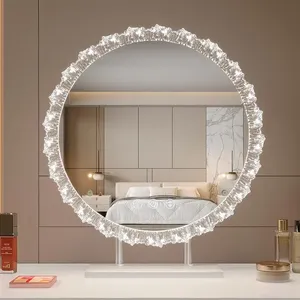 Makeup mirror with LED <b>light</b>, shaped desktop fill <b>light</b> mirror, rotatable vanity mirror, intelligent touch makeup mirror - Product Image 3