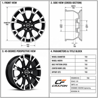 Jantes en alliage d'aluminium forgé CF Heavy Duty 20-24 pouces 6x139.7 PCD Neuves pour GMC Sierra Chevy Silverado 1500 HD Z71 Custom ODM