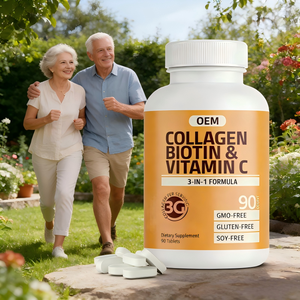 Comprimés de collagène en peptides <span class=keywords><strong>3000</strong></span> <span class=keywords><strong>mg</strong></span> avec biotine et vitamine C, antioxydants, marque privée OEM, favorisent la santé des cheveux, de la peau et des ongles - Product Image 5