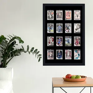 Wooden Sports Card Display Frame <b>Shadow</b> <b>Box</b> Wall Hanging for PSA Graded Trading Cards Collection Dustproof Acrylic Cover - Product Image 5