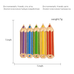 彩色梦幻铅笔珐琅胸针钢笔翻领别针牛仔衬衫包卡通童年珠宝礼物给女朋友孩子 - Product Image 6