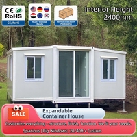 Maison conteneur préfabriquée en acier à double aile extensible, 2-3 chambres, 20 pieds, avec salon au design moderne pour hôtels et villas