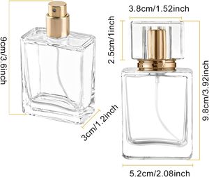 Flacon de parfum carré transparent personnalisable de 30 ml avec fond épais, pulvérisateur à pompe, impression sérigraphique, scellé, vide et rechargeable - Product Image 2
