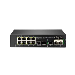 Wholesale Price Din Rail Fast Ethernet L2 Managed 8 Port Industrial PoE Switch With 2x10G SFP+ 4x2.5G SFP