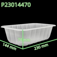 Conteneur alimentaire jetable en PP blanc personnalisé de 1375 ml, compatible micro-ondes, pour sushis, nouilles, jus