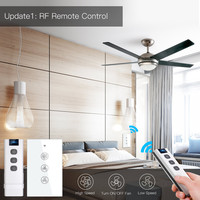 Moes Automation Télécommande WiFi Smart Life Home RF433 Ventilateur de plafond avec interrupteur mural lumineux