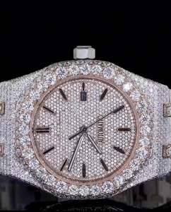 Relojes Mecánicos Automáticos Personalizados de la Mejor Calidad, Reloj Deportivo con Diamantes y Moissanita, Función de Fecha, Caja de Acero Estilo Hip Hop para Hombre y Mujer - Product Image 3