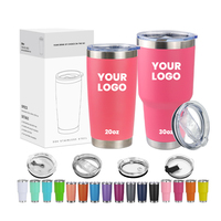 Gobelets isothermes de voyage personnalisés de haute qualité 20 oz 30 oz, mugs à café à double paroi en acier inoxydable avec couvercle coulissant