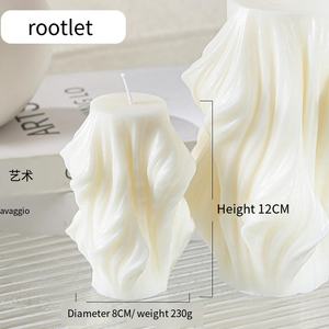 Lilin beraroma riak pilar putar Modern, lilin seni lilin kedelai geometris Nordik untuk dekorasi rumah pesta ulang tahun pernikahan hadiah - Product Image 5