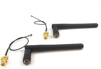 Antenne en cuivre 2,4 GHz 3dBi Hotspot avec connecteur mâle RP-SMA et câble WiFi pigtail U.FL vers RP-SMA femelle 15 cm