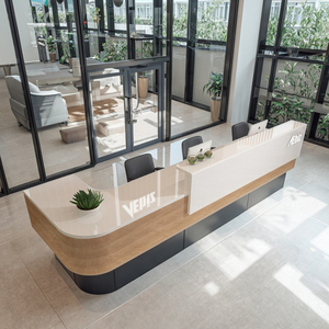 Tùy chỉnh hiện đại đơn giản thanh bảng sơn mài gỗ thu ngân tư vấn truy cập cho công ty tiếp nhận bàn làm đẹp bệnh viện/Mall - Product Image 5