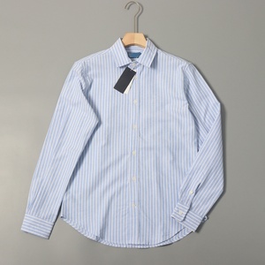 Chemise à manches longues en pur coton pour femme, style américain 2026, à rayures, col à revers, boutonnée, mignonne, printemps - Product Image 2
