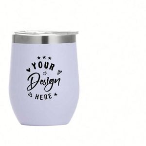 Gobelet de voyage personnalisé avec logo, tasse à café à double paroi en acier inoxydable, isolé sous vide, gobelet à vin de 12 oz avec couvercle - Product Image 5
