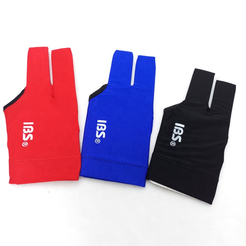 Professional high quality IBS cue gloves 3colors blue/black/red optional Billiards Pool gloves accessories Can customize logo
