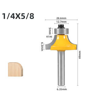4-teiliges Set Griff Kanten fräser Hartmetall bohrer für Holz bearbeitungs werkzeuge Radius Gerader Trimmer Reinigungs ecken bits - Product Image 6