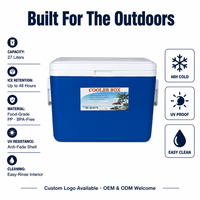 Glacière isotherme portable moderne de haute qualité 27L en PP/PE, pliable, pour extérieur, conservation de la glace pendant 5 jours, pour aliments