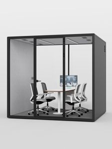 Cabines de bureau insonorisées noires modernes pour salles de <span class=keywords><strong>réunion</strong></span> multi-personnes, modulaires et mobiles, pour centres commerciaux, vente en gros - Product Image 1