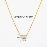 Collier Gaovo personnalisé en acier inoxydable plaqué or 18 carats avec pendentif connecteur rectangulaire en zircon, étanche, pour femme, cadeau quotidien