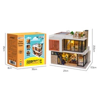 IIECREATE 3D DIY Assemblage Mini Blocs de Construction Maison de Poupées en Bois Fait Main Vente en Gros Maisons de Poupées pour Cadeaux d'Anniversaire et Jouets