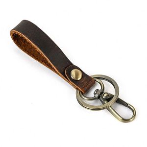 High Quality PU Leather Key Ring Chain Holder Custom Sublimation Laser Blank Logo Faux Leather Metal Keychain Luxury <b>Keyring</b> - Product Image 1