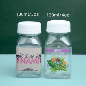 ขวดพลาสติก PET ขนาดเล็กแบบกำหนดเอง 2 ออนซ์ 60 มล. 3 ออนซ์ 100 มล. 4 ออนซ์ 120 มล. สำหรับบรรจุน้ำผลไม้ เครื่องดื่ม หรือเครื่องดื่มชูกำลัง พร้อมฝาปิด - Product Image 4