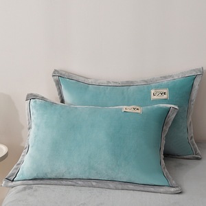 <span class=keywords><strong>Copripiumino</strong></span> di colore solido personalizzato all'ingrosso della fabbrica di classe un morbido soffice intagliato in velluto di latte quattro pezzi Set di biancheria da letto - Product Image 4