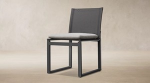 Custom Modern <b>Black</b> Aluminum Outdoor Dining Set, Patio Rectangular Dining <b>Table</b> with Mesh Dining Chairs, Weather Resistant - Product Image 4