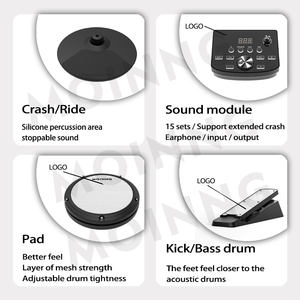 Venta Caliente Instrumentos Musicales Profesionales Batería Electrónica Platillo Kit Eléctrico con Batería Acústica - Product Image 6