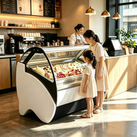 Congélateur commercial pour la présentation de gelato, congélateur à crème glacée pour gelateria