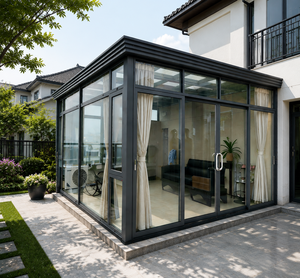 Solárium de exterior para las 4 estaciones, invernadero de vidrio, solárium retráctil para exteriores, sala de vidrio templado cerrada para jardín exterior - Product Image 1
