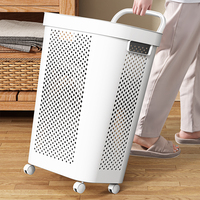 Panier à linge sale en plastique avec roulettes et poignée, grand format, pour sous-vêtements, modèle LX5081