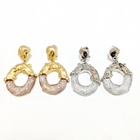 Ensemble de boucles d'oreilles pendantes à pompons bohèmes en résine métallique effet fusionné, unisexe, plaqué or 18 carats, bijoux de déclaration pour soirée