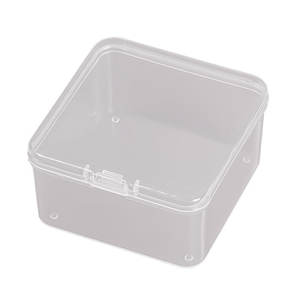 Caja de almacenamiento cuadrada de plástico transparente, 5,5 cm x 5,5 cm x 3,5 cm, con tapa, para joyería, tapones para los oídos, piezas de repuesto, aparejos de pesca - Product Image 2
