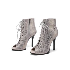 Zapatos de Baile Latino Negros con Punta Abierta, Talla Grande, Botas de Baile <span class=keywords><strong>para</strong></span> Salón, Jazz, Tango, <span class=keywords><strong>Bachata</strong></span>, Tacones de Baile <span class=keywords><strong>para</strong></span> Mujer - Product Image 2