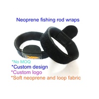Accessoires de pêche sangle de canne à pêche en néoprène noir sport flux revêtement en néoprène boucle de tissu élastique découpe, couture