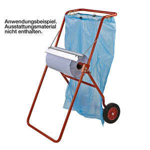 Vente en gros de distributeur industriel de chiffons d'essuyage de <span class=keywords><strong>papier</strong></span> JH-Mech Tube rond cadre support rouge support de sac poubelle en métal mobile - Product Image 4