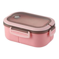 Boîte à lunch en plastique sans BPA avec couvercle d'évent à vapeur et poignée de transport Récipient alimentaire pour micro-ondes et réfrigérateur Boîte de rangement de repas portable