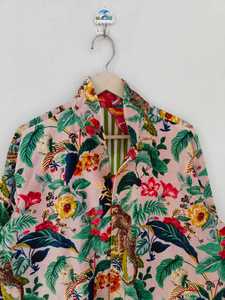 Chaqueta Bomber Corta Reversible de Invierno para Mujer, Ecológica, con Exterior de Algodón y Estampado Floral de Mono, con Interior de Terciopelo - Product Image 6