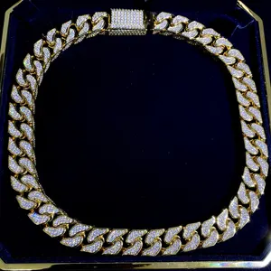 Amberyss — Bracelet cubain en argent 925, chaîne de main à la mode style hip hop, largeur 15mm