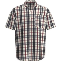 Tissu popeline à carreaux rouge et noir de haute qualité 100% coton teint en fil pour chemise homme