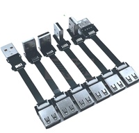Ángulo de 90 grados FPC Flat Flex Thin USB a hembra a macho Cable de carga Micro-USB Trenza Blindaje para cámara Computadora en stock