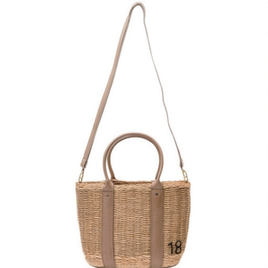 Borsa a tracolla in paglia patchwork 25x18x13cm per donna, stile estivo - Product Image 2