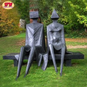 Sculpture de style européen personnalisée grandeur nature en laiton représentant un homme lisant un <span class=keywords><strong>livre</strong></span> assis sur un banc - Product Image 5