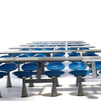 Ensemble de table et de chaises de salle à manger de luxe, moderne, en acier inoxydable, pour restaurant, école, cafétéria