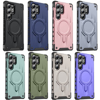 Coque magnétique à succès avec béquille pour Samsung Galaxy S26 Ultra S24 Ultra, transparente mate, agréable au toucher et antichoc