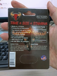 OEM ODM Raging Bull Cápsulas Sin efectos secundarios Sin adicción Proporcionando dos diferencias Soporte Tiempo Tamaño Resistencia para hombres Cápsulas - Product Image 2