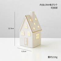 Maisons de village de Noël en céramique blanche, figurines de petite ville d'hiver en porcelaine pour la décoration de table, ornements rustiques pour sapin de Noël de style ferme