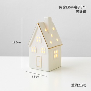 Casas Navideñas de Cerámica Blanca, <span class=keywords><strong>Adornos</strong></span> de Porcelana para Mesa, Pequeñas Figuras de Pueblo Invernal para Decoración Rústica de Árbol de Navidad - Product Image 6