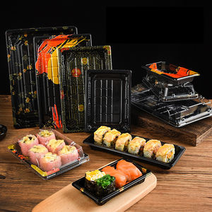 กล่องซูชิสแควร์พิมพ์กล่องบรรจุภัณฑ์พลาสติกทิ้งปลาแซลมอนซาชิมิญี่ปุ่นกล่องบรรจุภัณฑ์ซื้อกลับบ้าน - Product Image 3